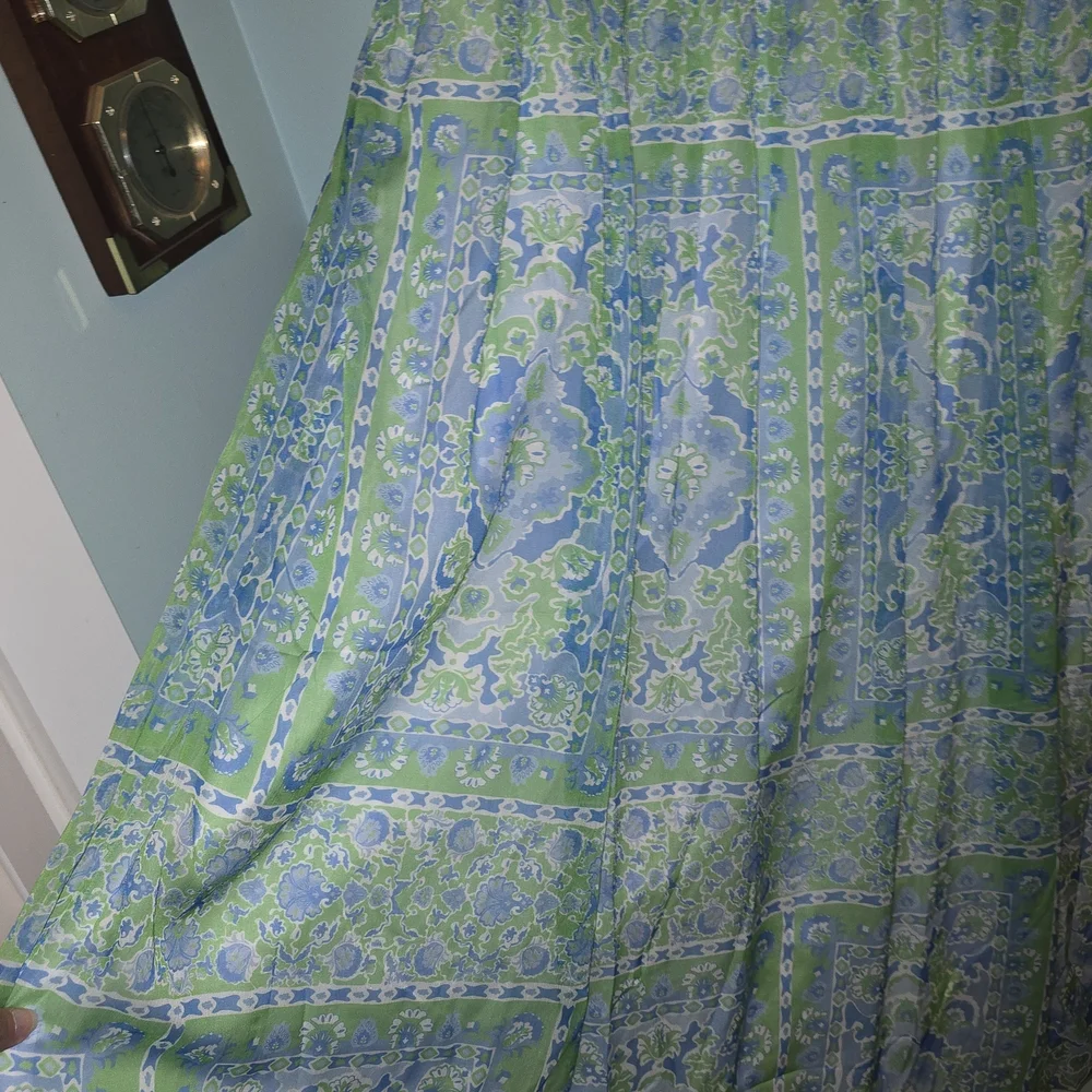 Gretchen Scott Borderline Maxi Dress Watteau Vibrant Green and Blue - Picture 8 of 11